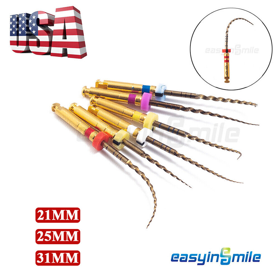 6pcs Endodontic Dental Endo Files Rotary NITI Files X-Pro Gold Taper 21/25/31MM
