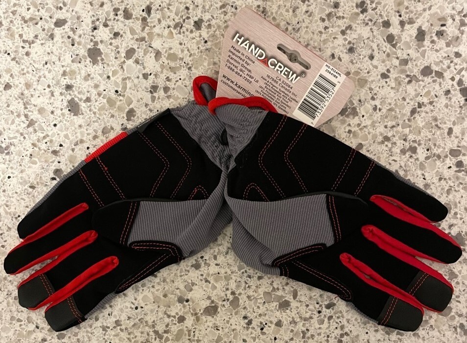 Hand Crew Light Duty Washable Synthetic Leather Palm Gloves – Medium / Large