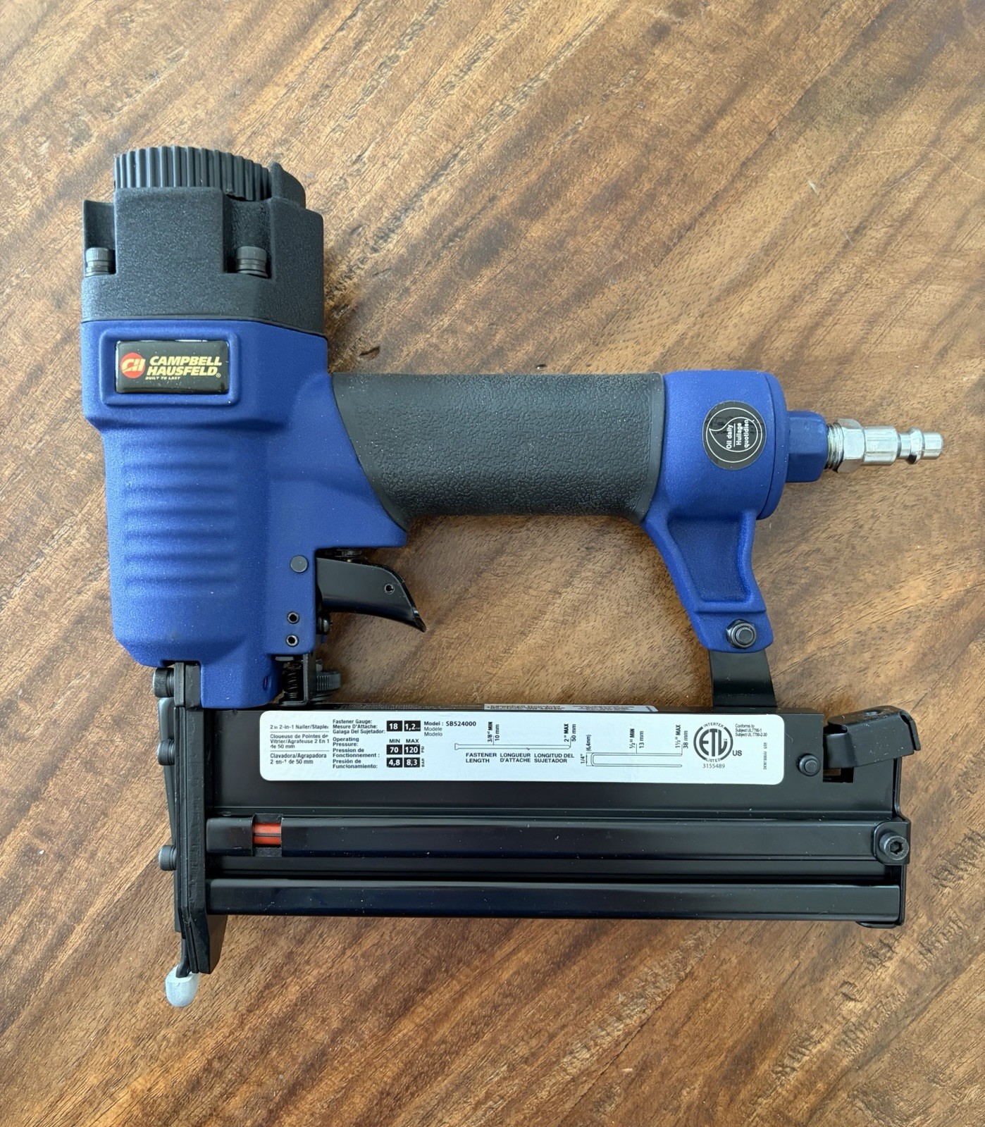 Campbell Hausfeld SB524000 18 Gauge 2” 2-in-1 Pneumatic Brad Nailer Stapler Kit
