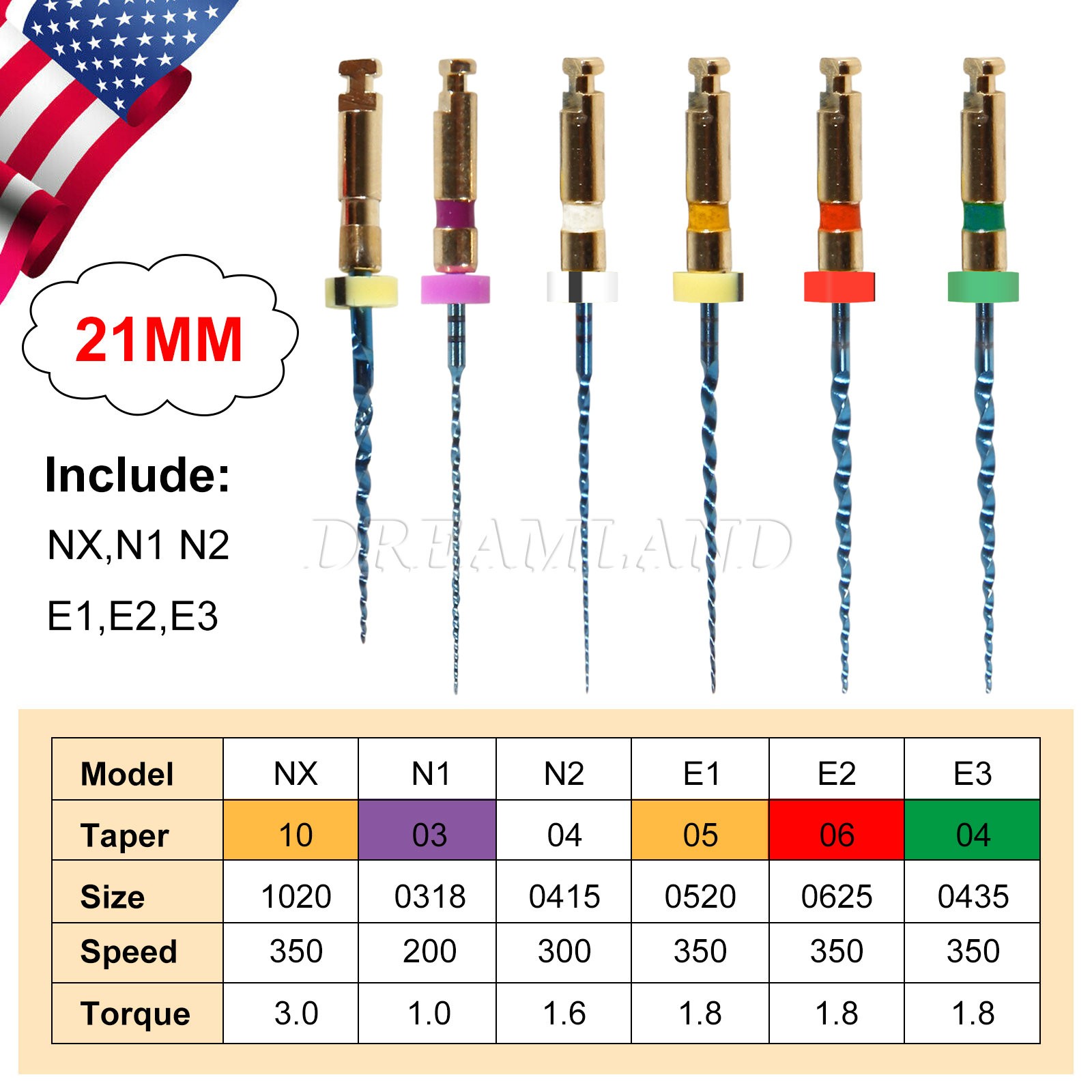1 PACK Dental Rotary 21MM Lima ENDO Root Canal Niti Files CICADA Universal