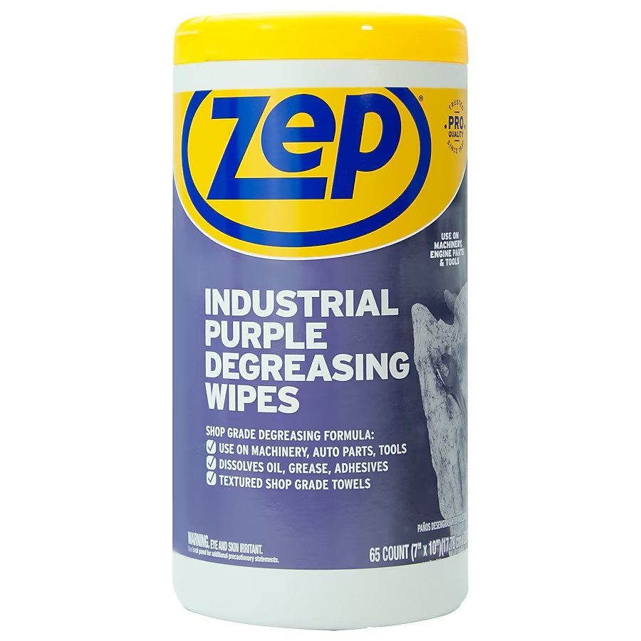 Zep Industrial Purple Wipes 65 -Count Degreaser