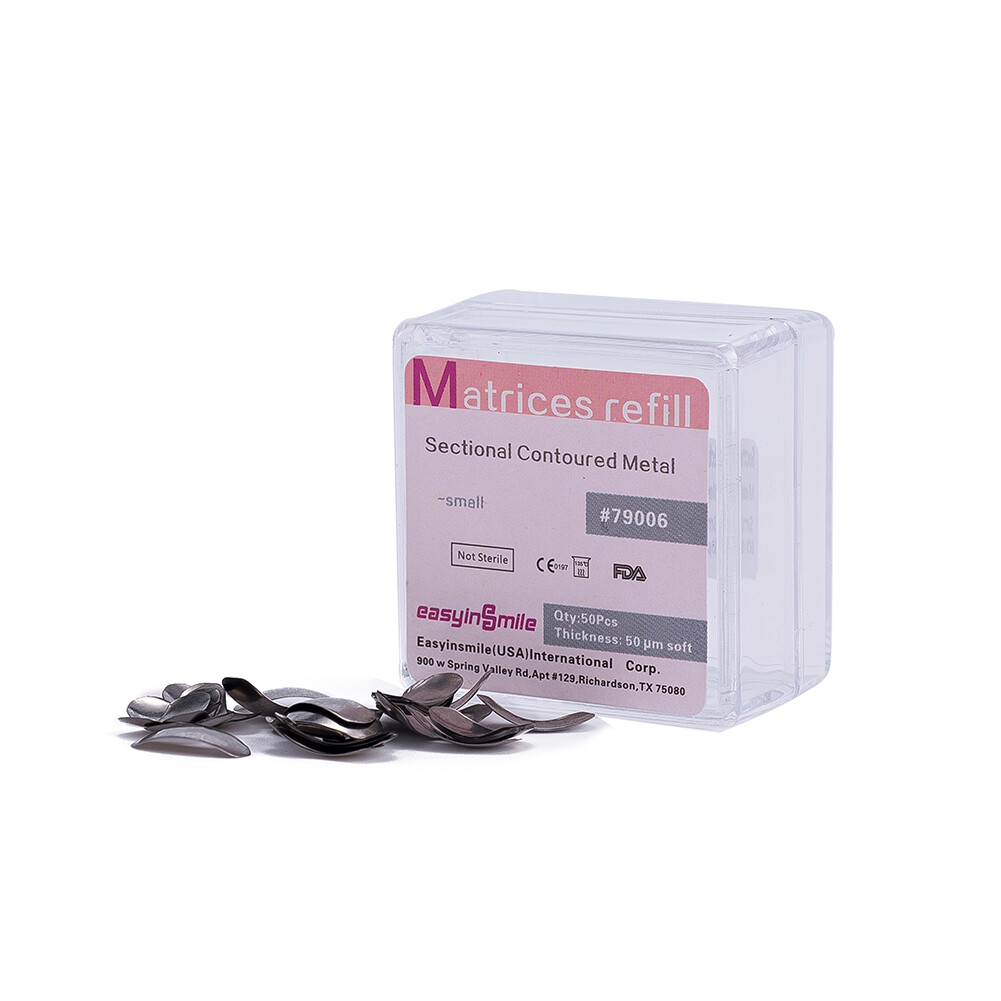 50Pcs Dental Metal Matrices Sectional Contoured Matrix Refill S/M/L EASYINSMILE