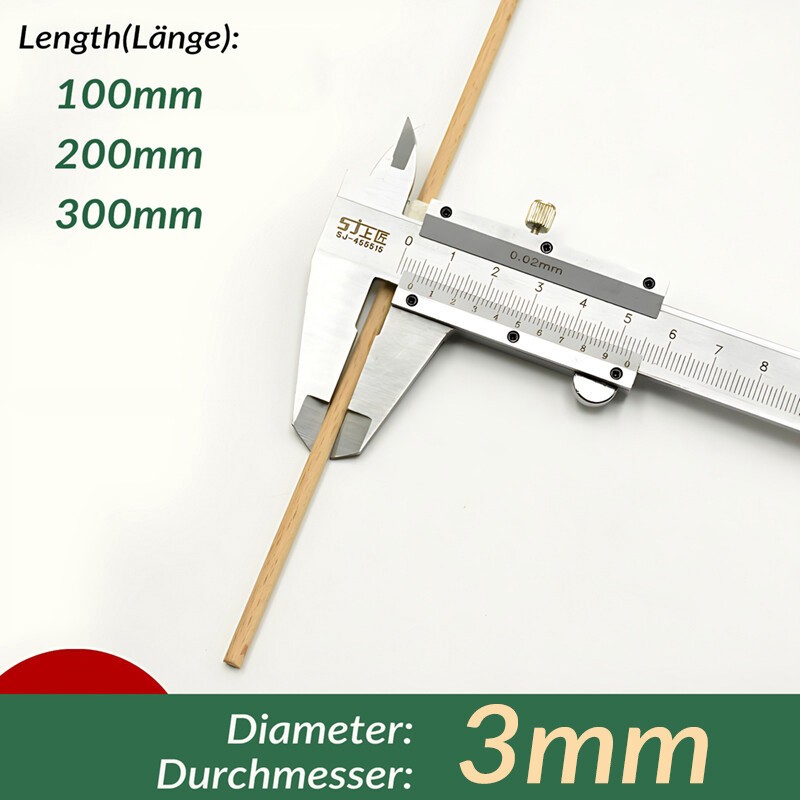 DIY Craft Sticks Beech Wood Dowels Smooth Rod Pegs Wooden Dowel 10CM/20CM/30CM