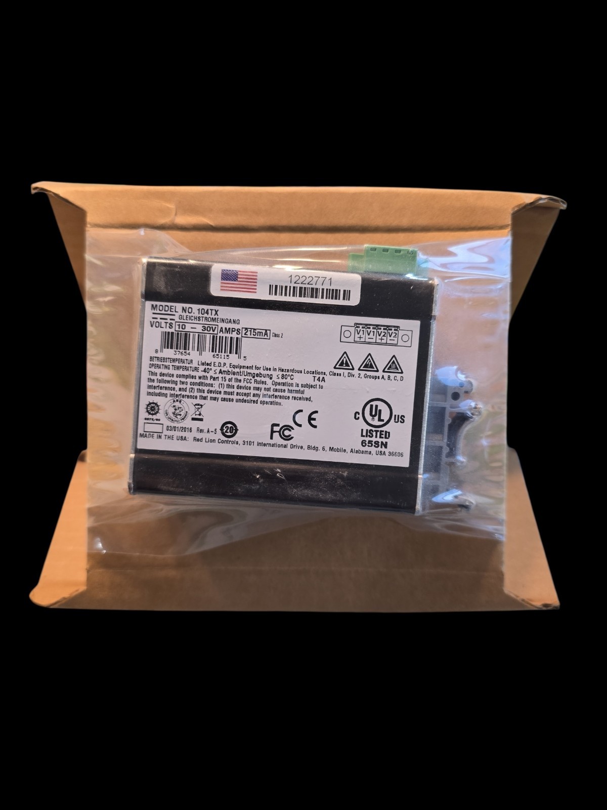 N-Tron 104TX model No. 104TX Ethernet Switch Unmanaged Red Lion Controls *