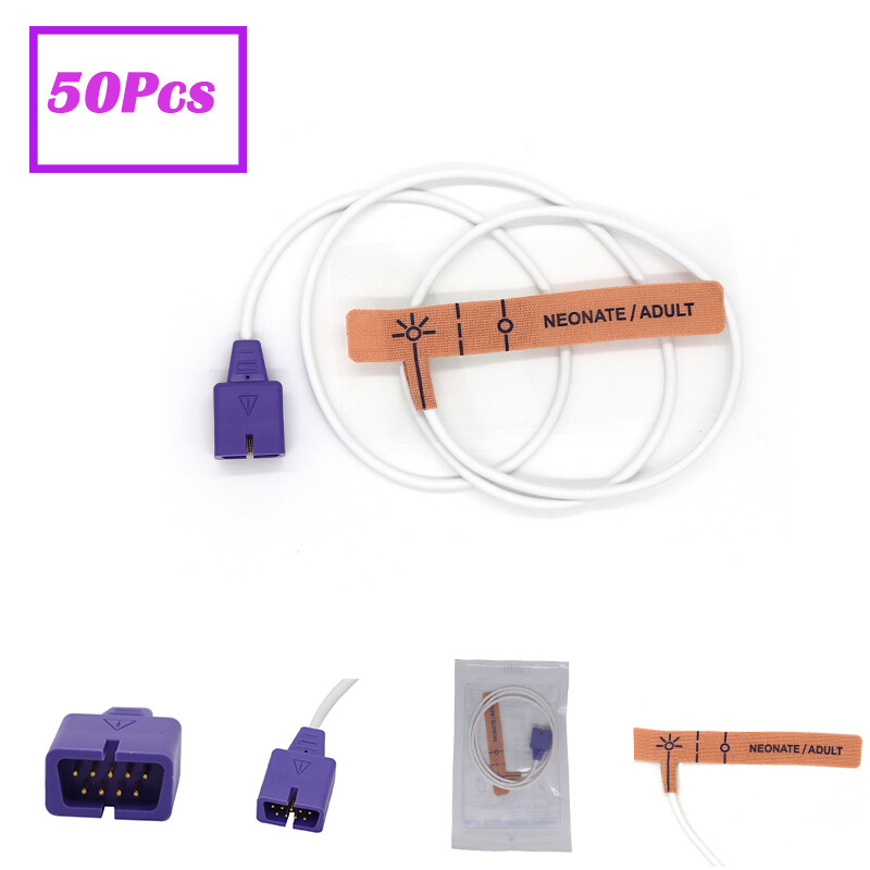 50Pcs Adult/Neonate Disposable Oximax SpO2 Sensor Compatible with Nellcor MAX-N