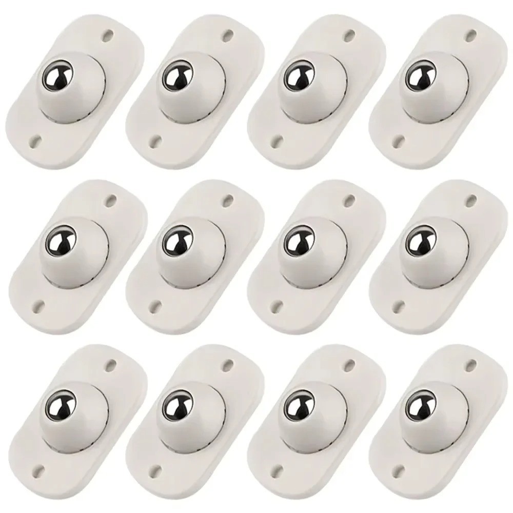 12 Mini Swivel Caster Wheels Self Adhesive Stainless Steel Rollers for Furniture