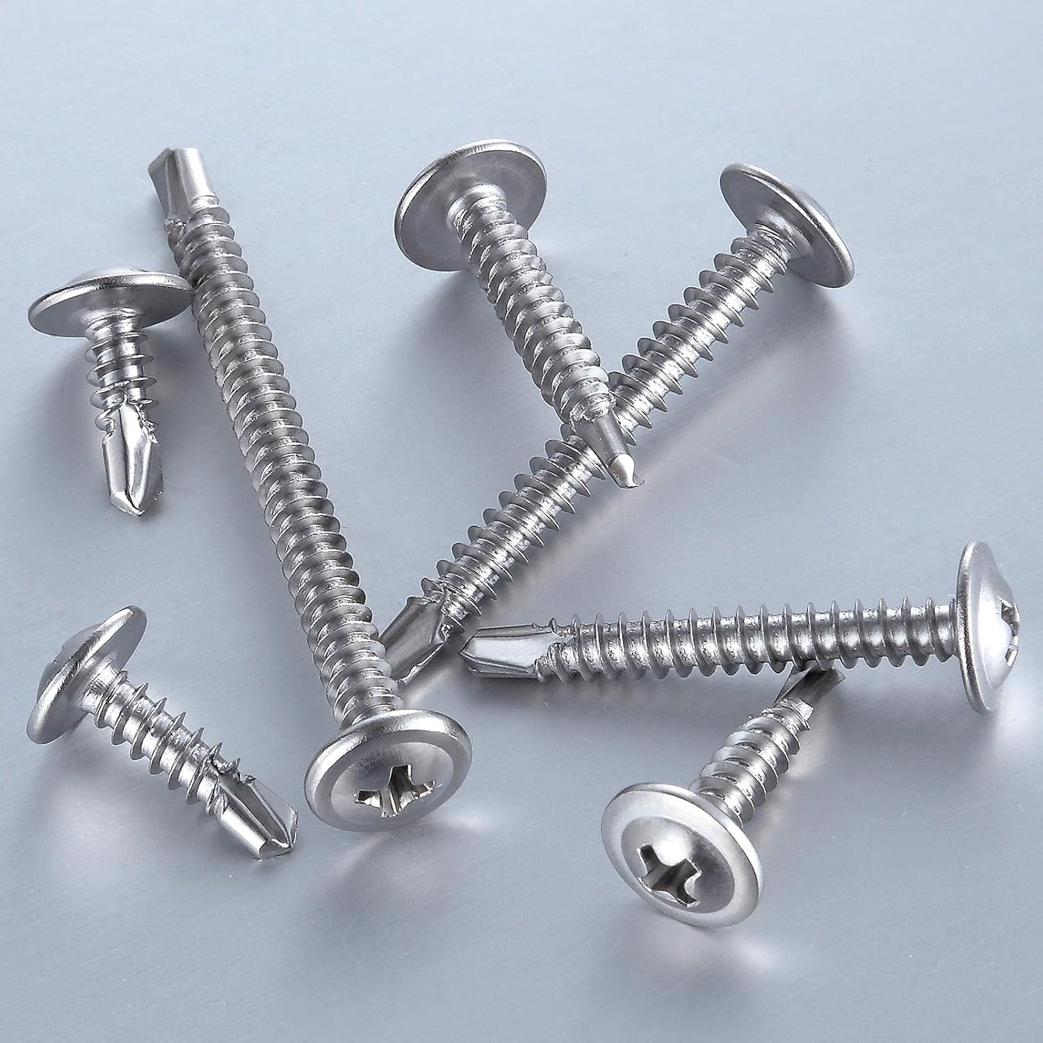 300PCS #8 x 3/4″ Self Tapping Sheet Metal Screws 410 Stainless Steel Truss Head