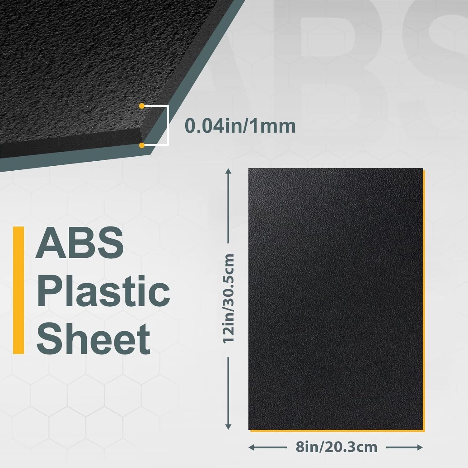 Black ABS Plastic Sheet 8″ x 12″ x 0.04″ Flexible DIY Material 1mm Thick 6 Pack