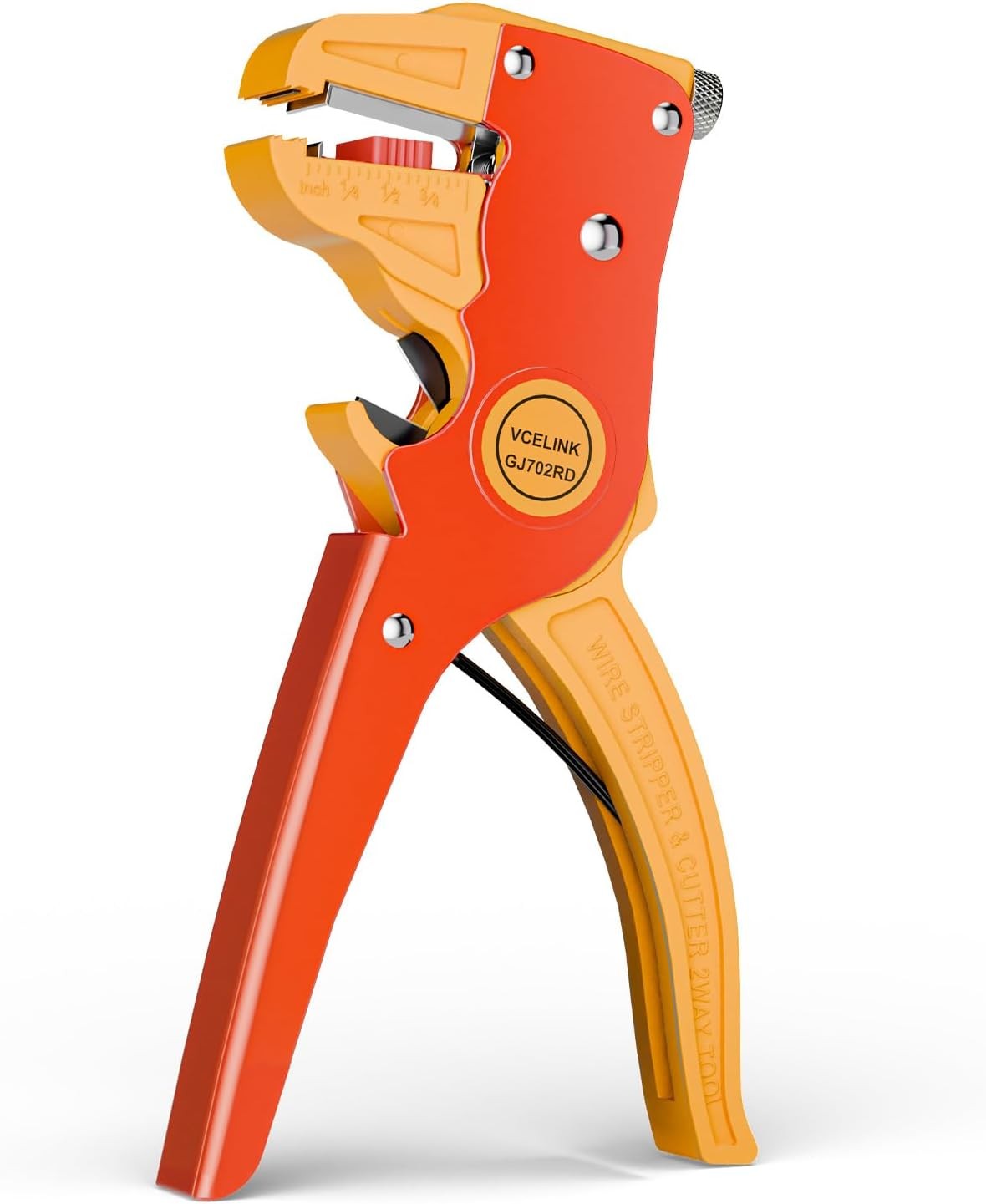 Professional Quick Strip Wire Stripper and Cutter, 2 in 1 Adjustable Tool, Red