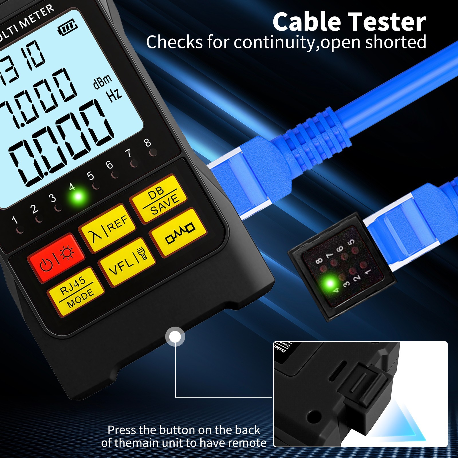 Rechargeable 5-in-1 Fiber Optic Cable Tester OPM VFL RJ45 SC/FC/ST LC