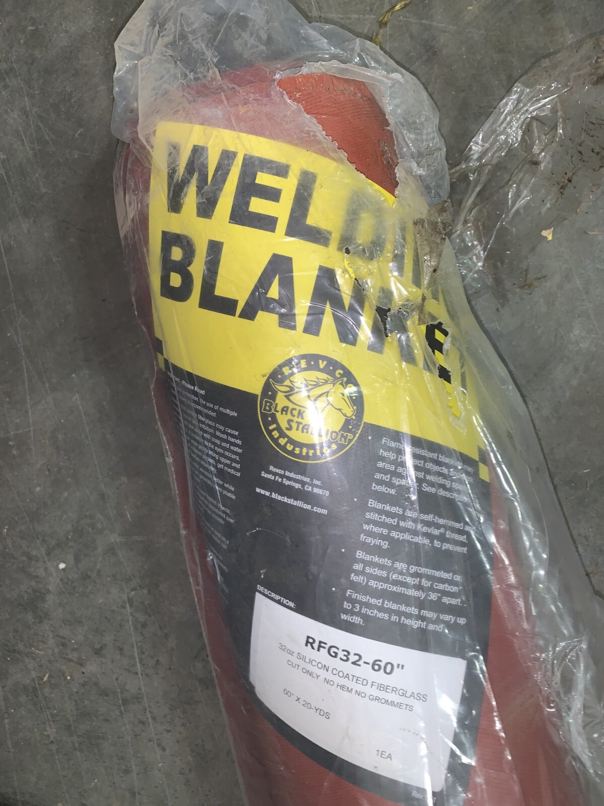 Black Stallion B-RFG32 32 oz. Silicone Coated Fiber 60’x5′ – 20 Yards