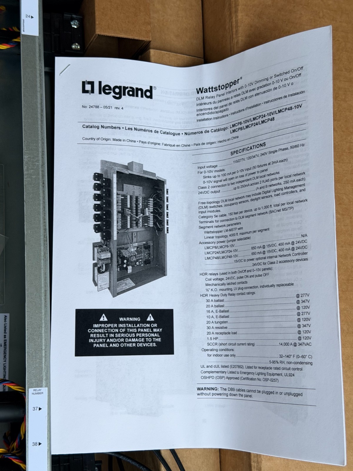 Brand New Legrand Wattstopper lmcp 48 Interior relay capacity