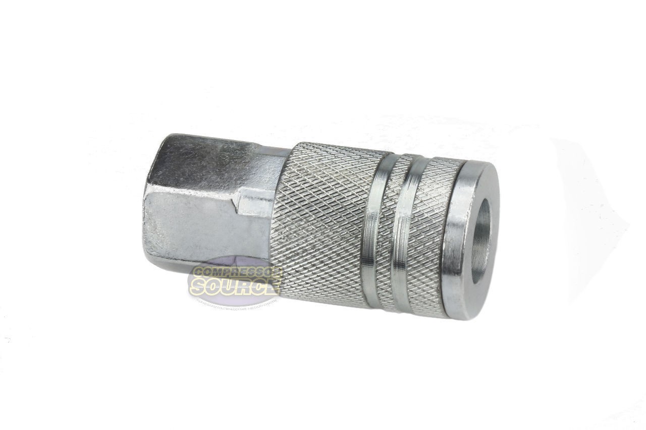 2 Industrial Style Steel 1/4″ FNPT Air Compressor Quick Couplers 6 Ball Bearing