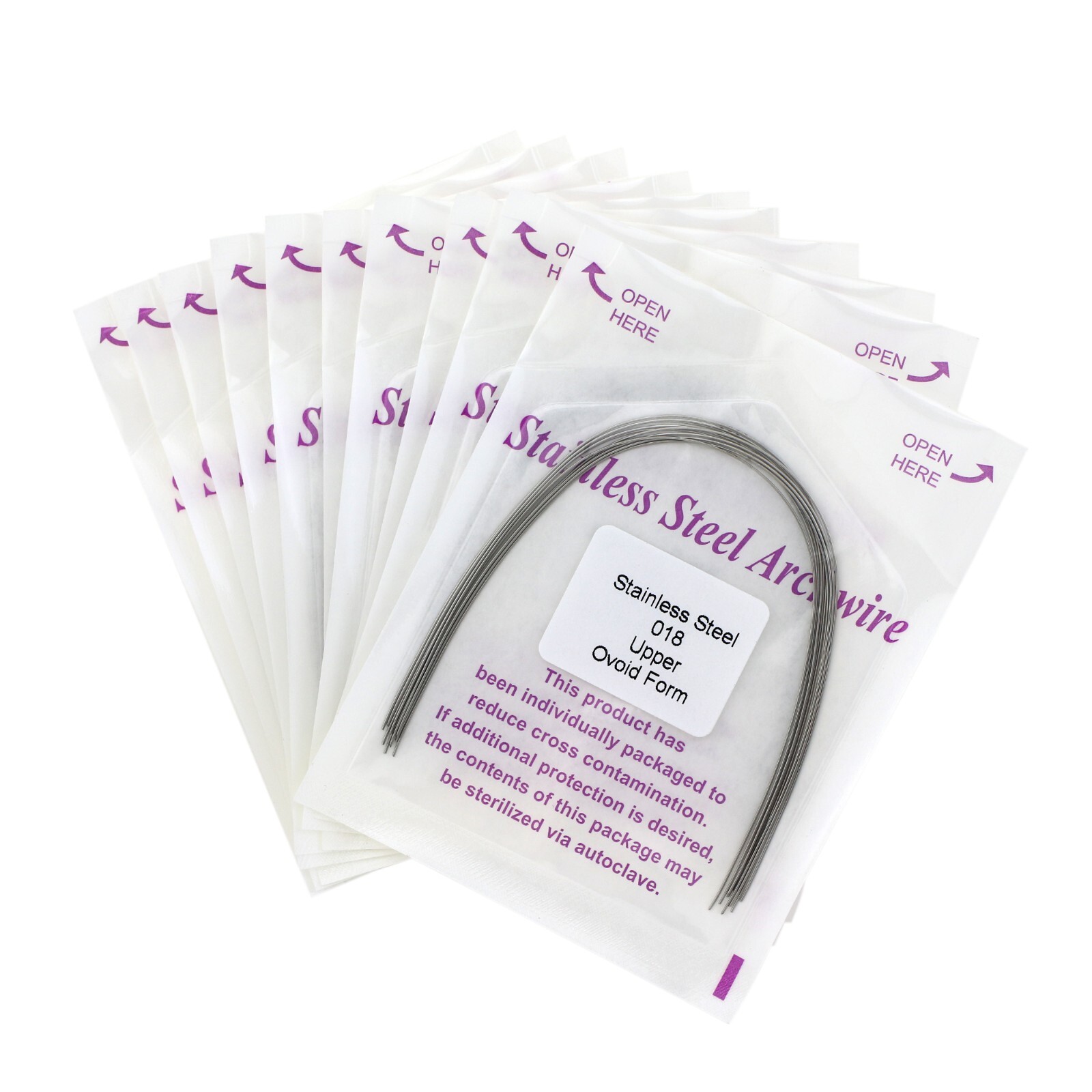 100pcs Dental Orthodontic Ovoid Form Arch Wire Stainless Steel Round Rectangular