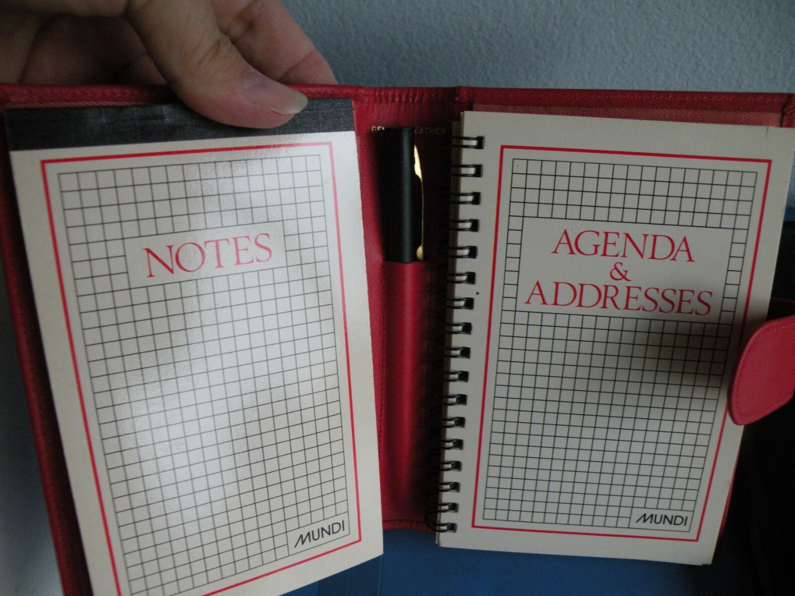Address Book memo w pen Leather red or black address book PICK 1 E10-E11