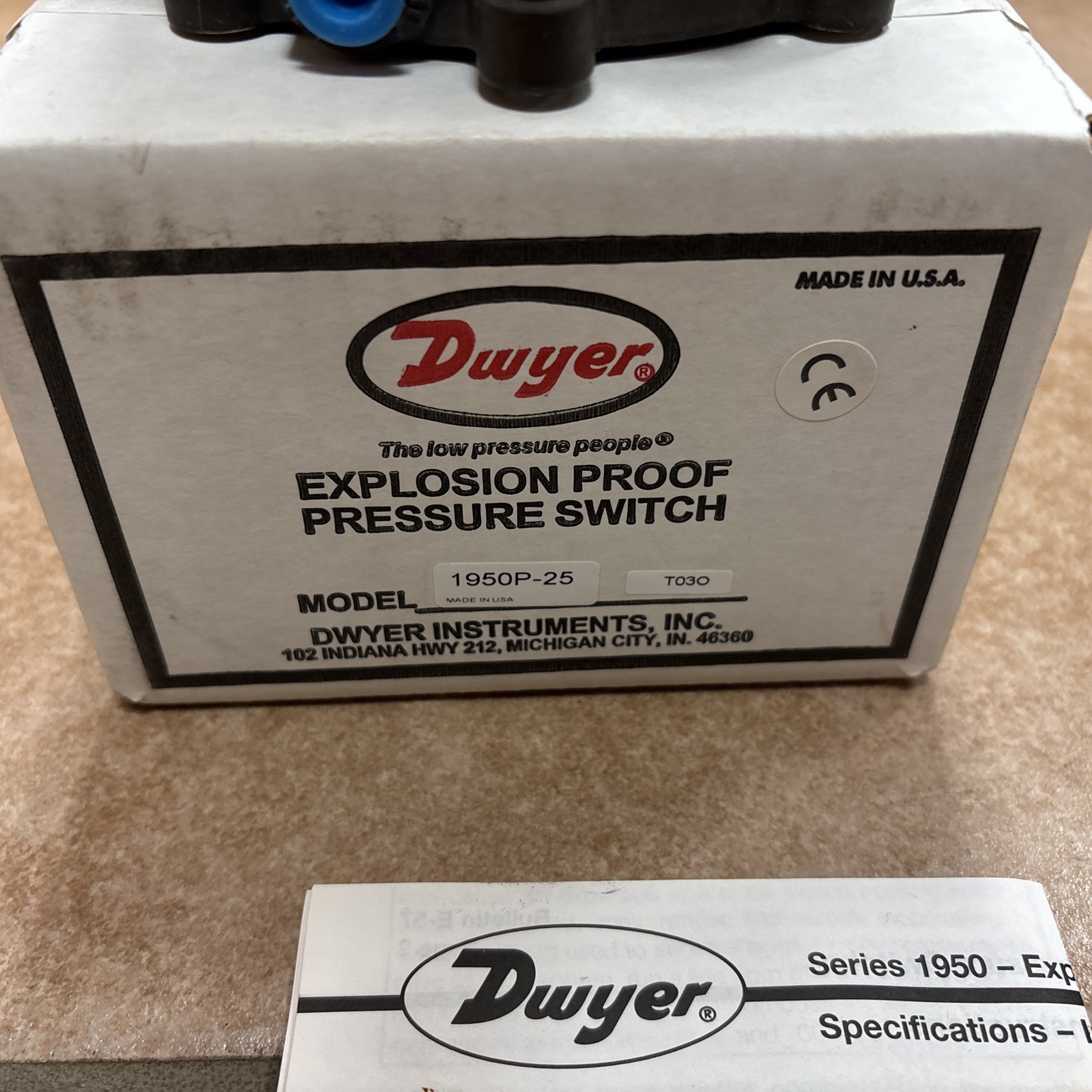 Dwyer 1950-20-2F Explosion-Proof Pressure Switch New Open Box Made In The USA