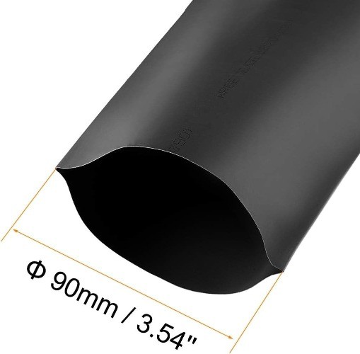 90mm 3.54 Inch Heat Shrink Tubing 3.28FT 21 Ratio Heat Shr Size: 3.54 x 3.28ft