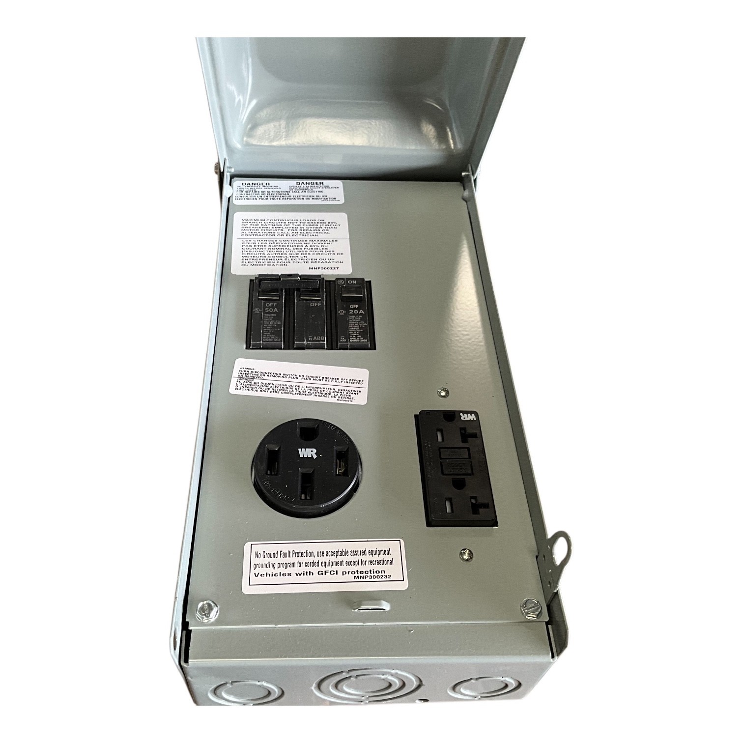 GE RV Power Outlet GE1LU502SS 50A/20A Outdoor RV Pedestal Receptacle NEMA 14-50R