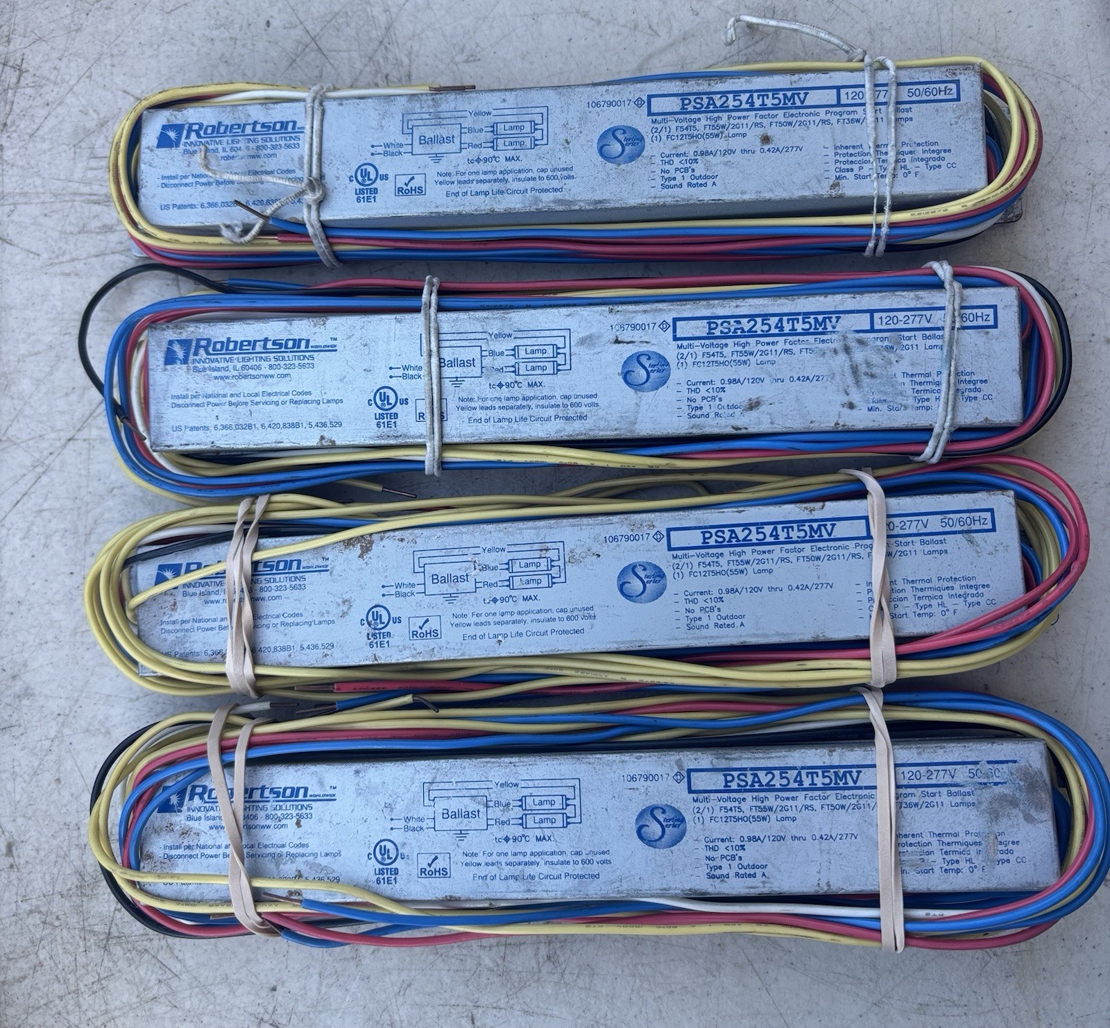Lot of 4 Robertson PSA254T5MV Ballasts .New But Scratched Free Shipping