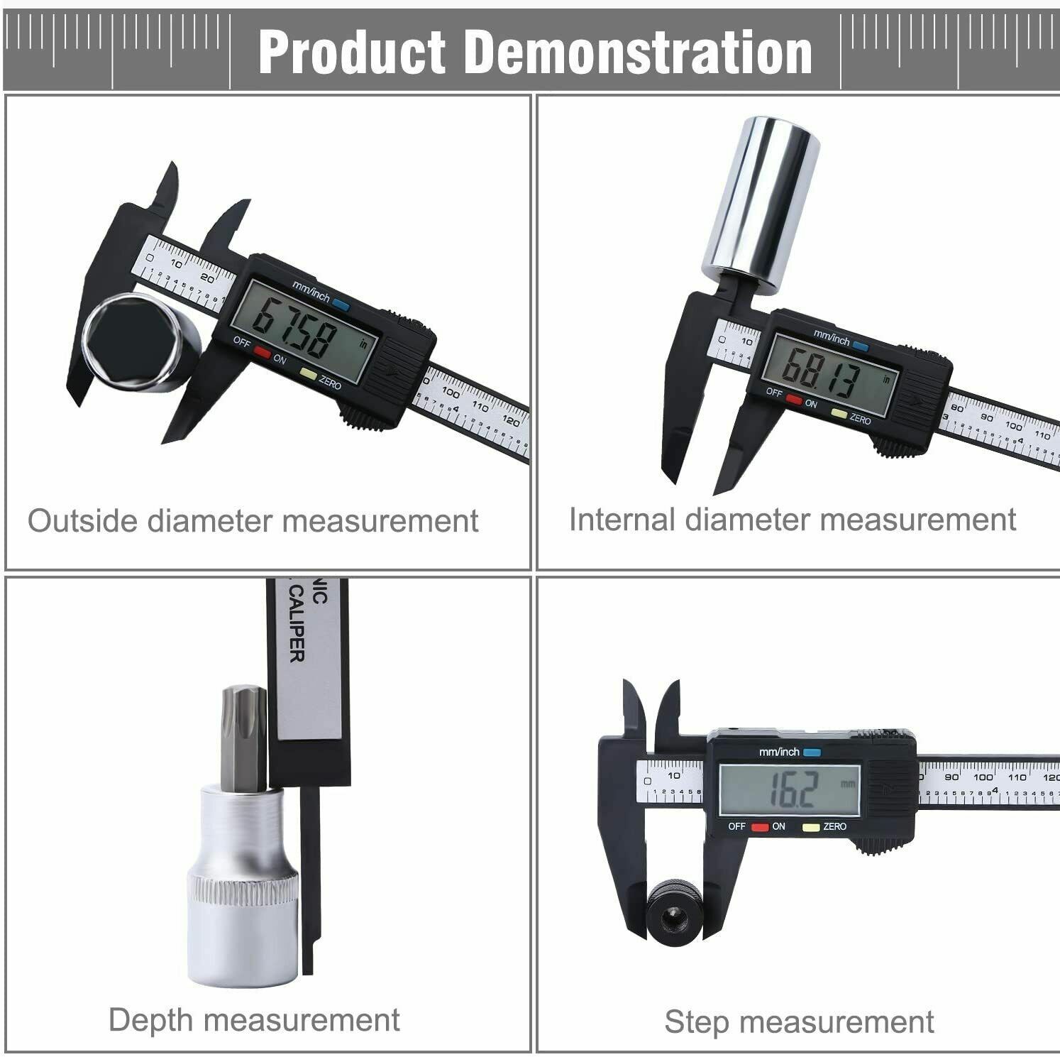 6» LCD Digital Vernier Caliper Micrometer Measure Tool Gauge Ruler 150mm