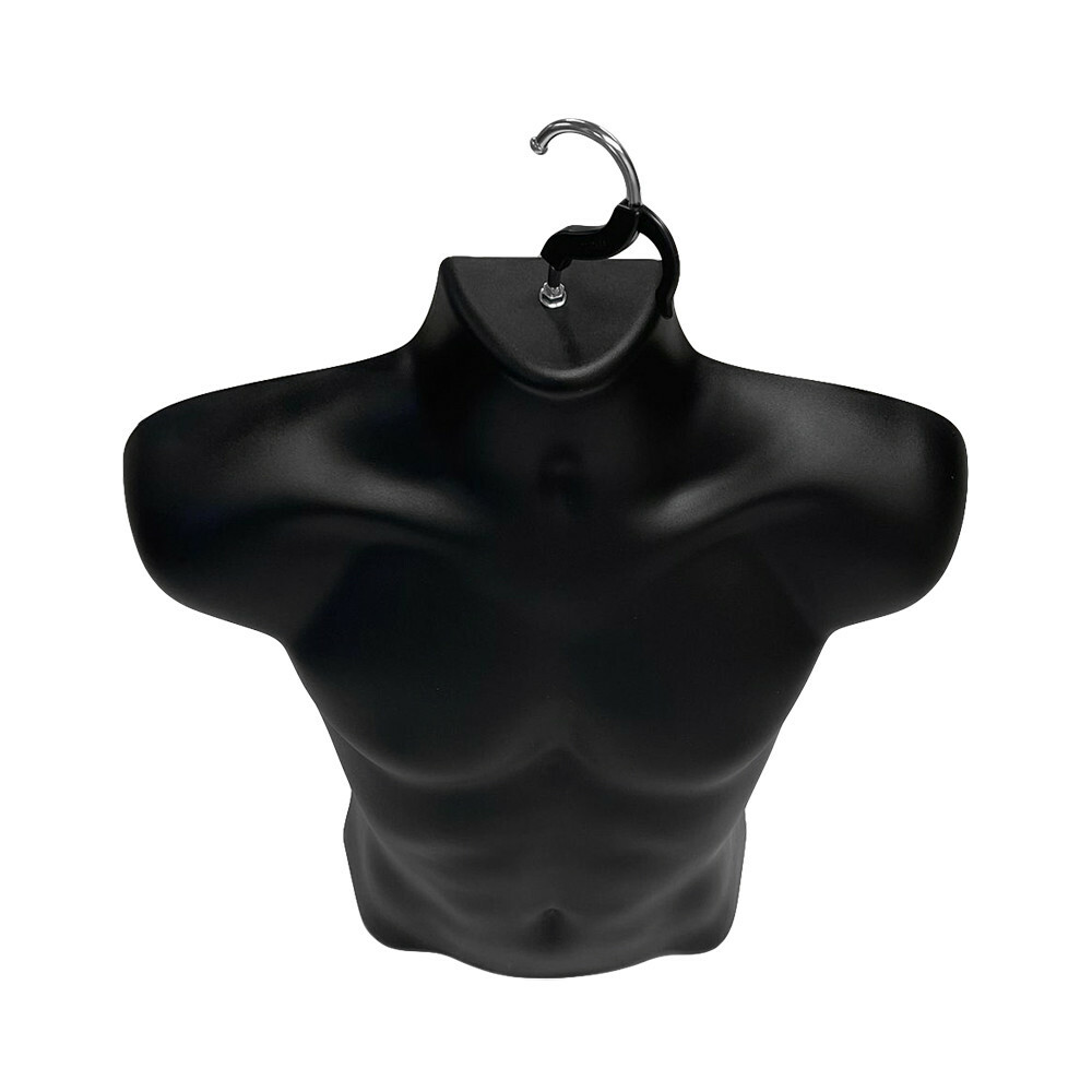 23”H Injection Molded Male Shirt Form Body Mannequin Swivel Hook