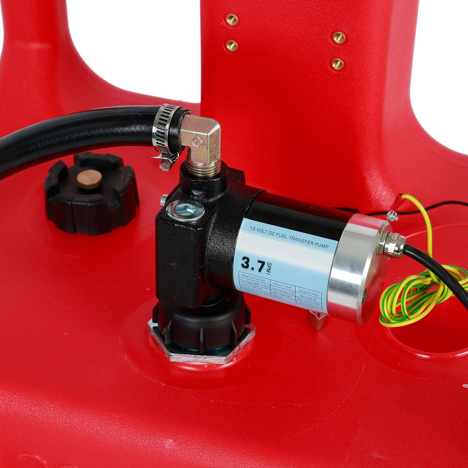 Red 32 Gallon Portable Fuel Tank Caddy w/ Electric Transfer Pump On-Wheel 3.7GPM