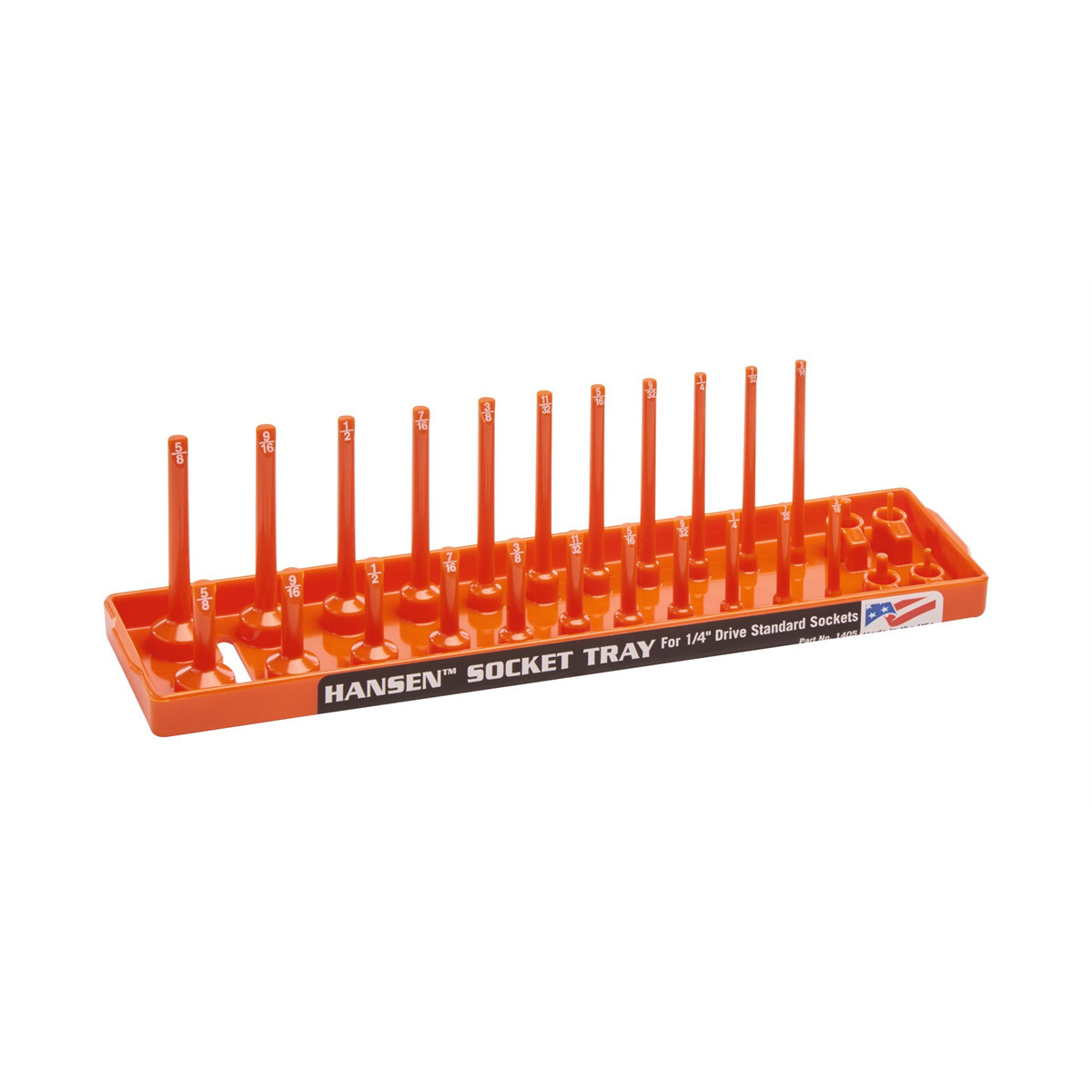 Hansen Global 1/4 Inch Standard 2 Row Regular/Deep Socket Holder Tray – Color O