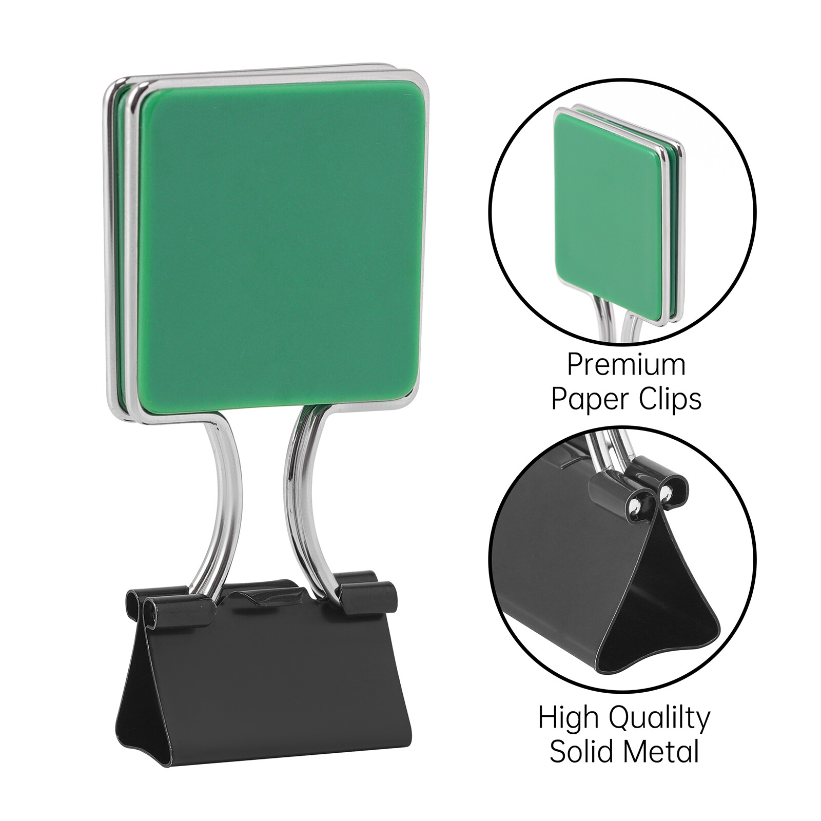 Square Metal Binder Clips 8 Pcs/Set Photo Notes Letter File Paper Clips