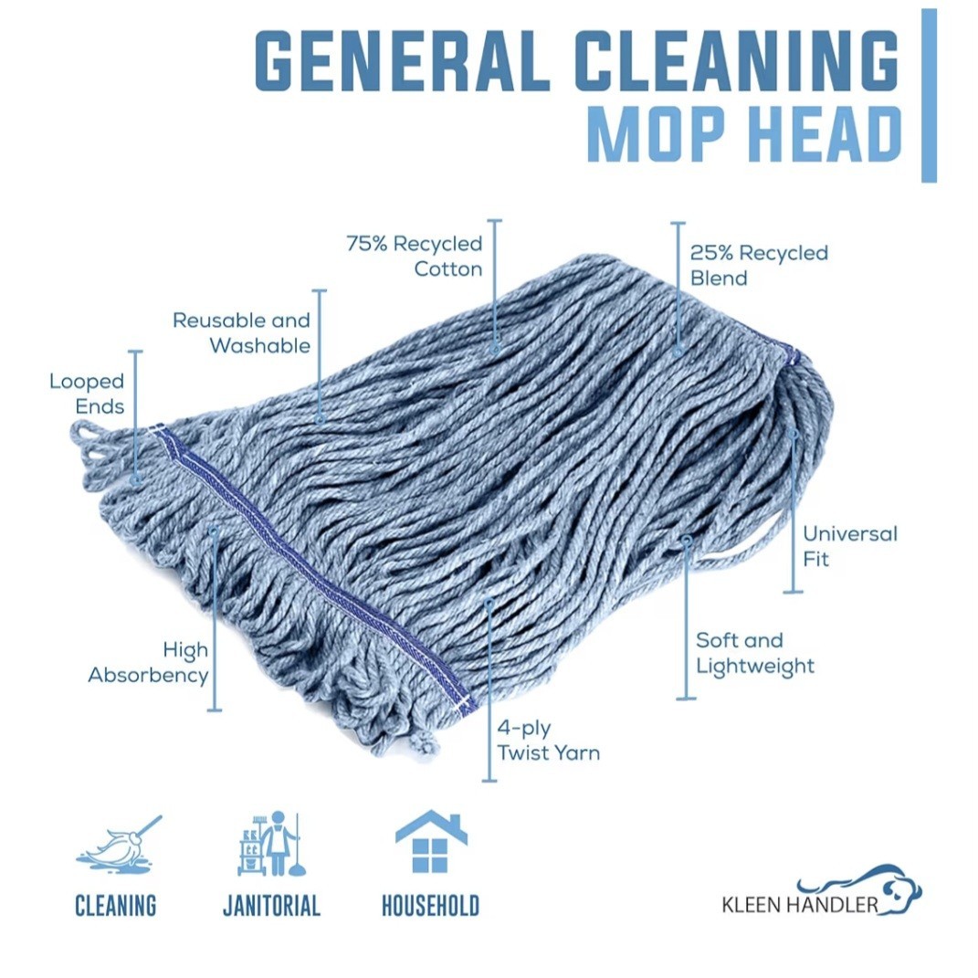 Bison Life KLEEN HANDLER Nano Microbial General Cleaning Mop – 24 Replacements