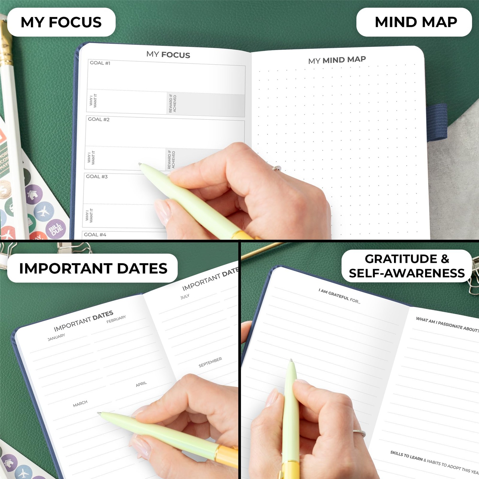 Clever Fox Pocket Planner Weekly – Undated Monthly Goal Planner and Calendar,…