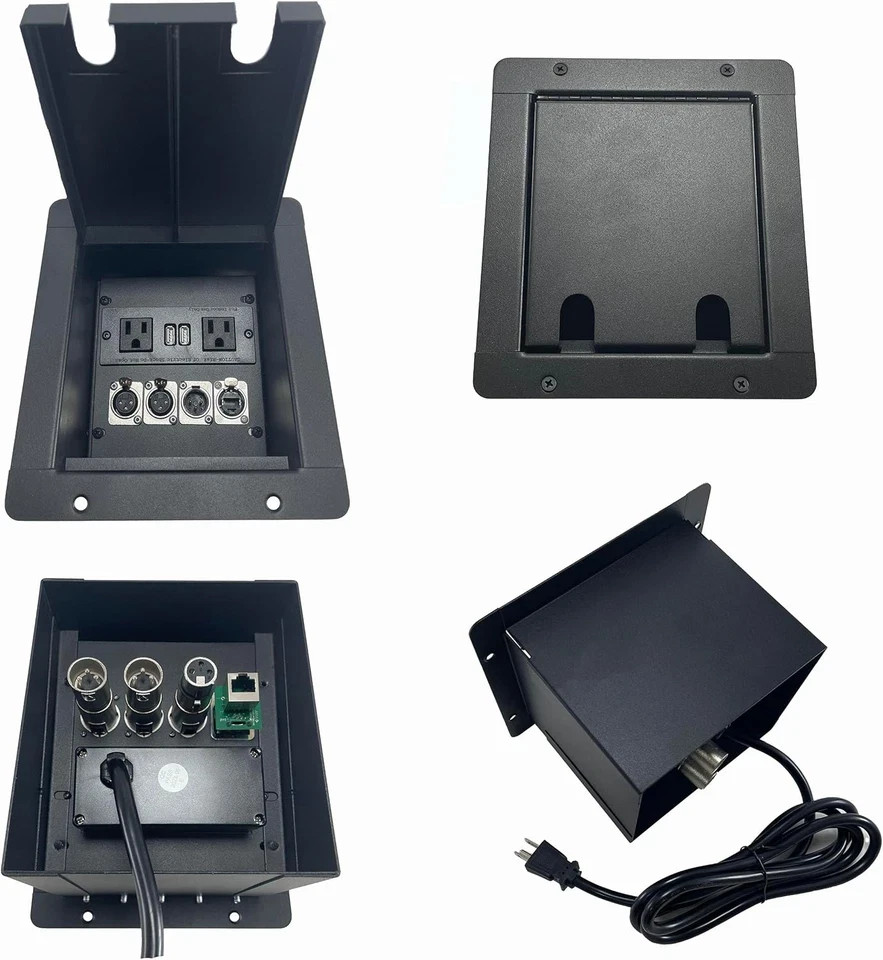 Procraft Recessed Floor Pocket – Mini Stage Connectivity Box with a 2-Hole Lid;