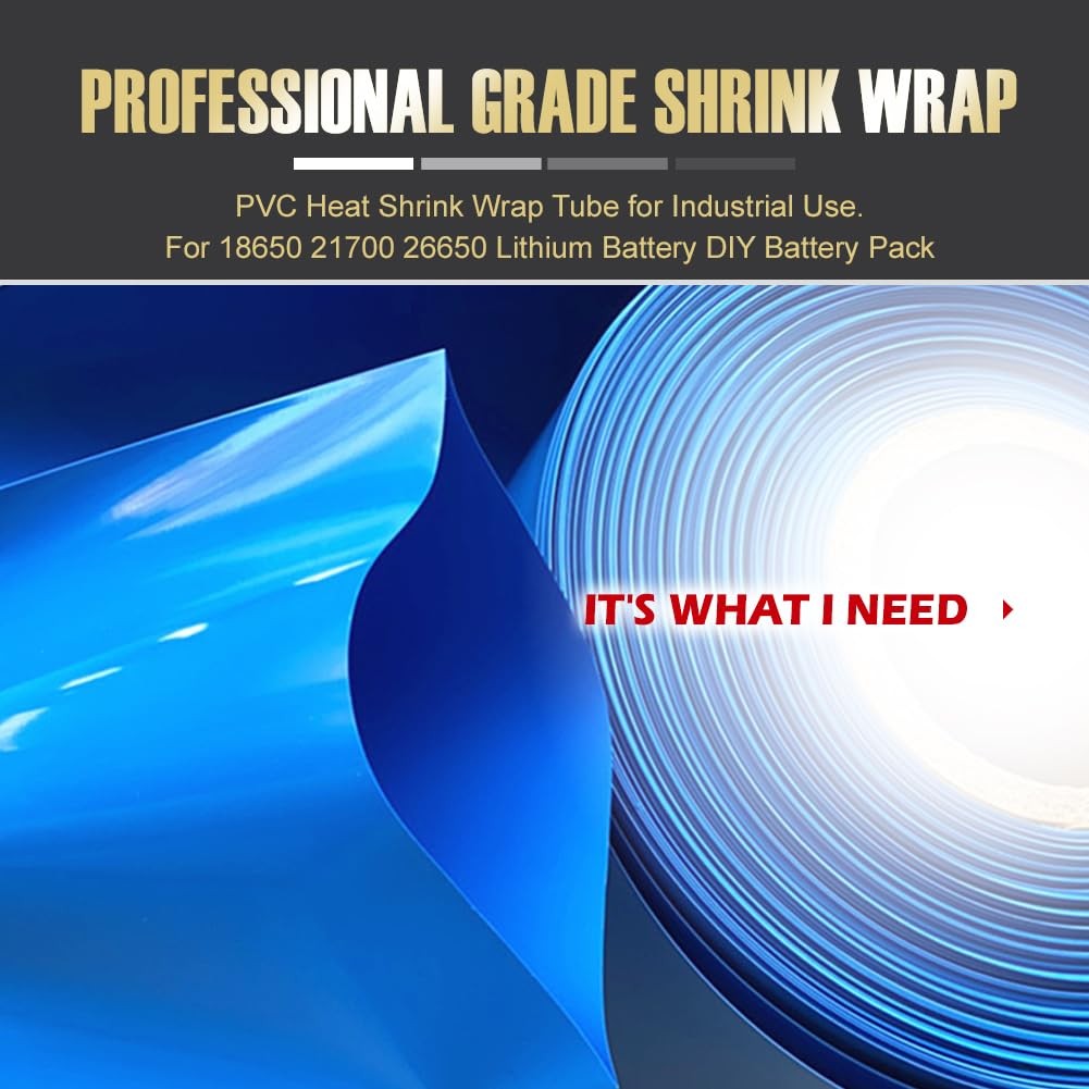 PVC Heat Shrink Wrap Tube, Flat Width 5.9in(150mm), Blue