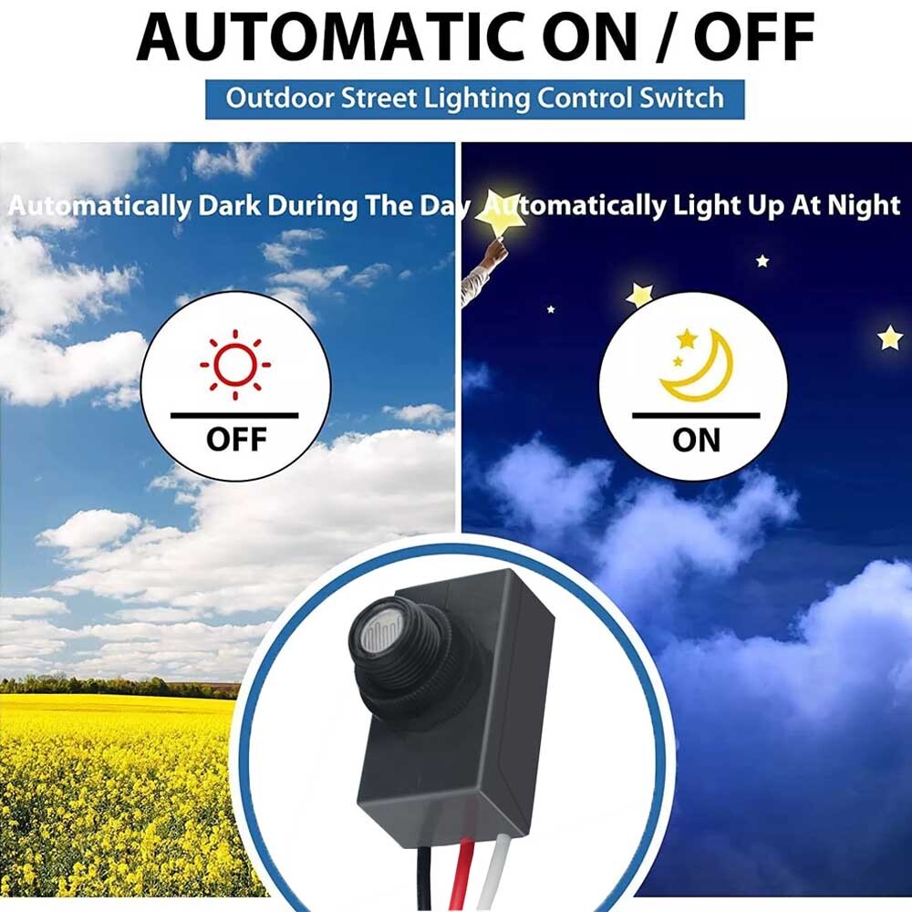 4pcs Dusk to Dawn Photocell Light Switch Auto ON Off Light Sensor Control Switch