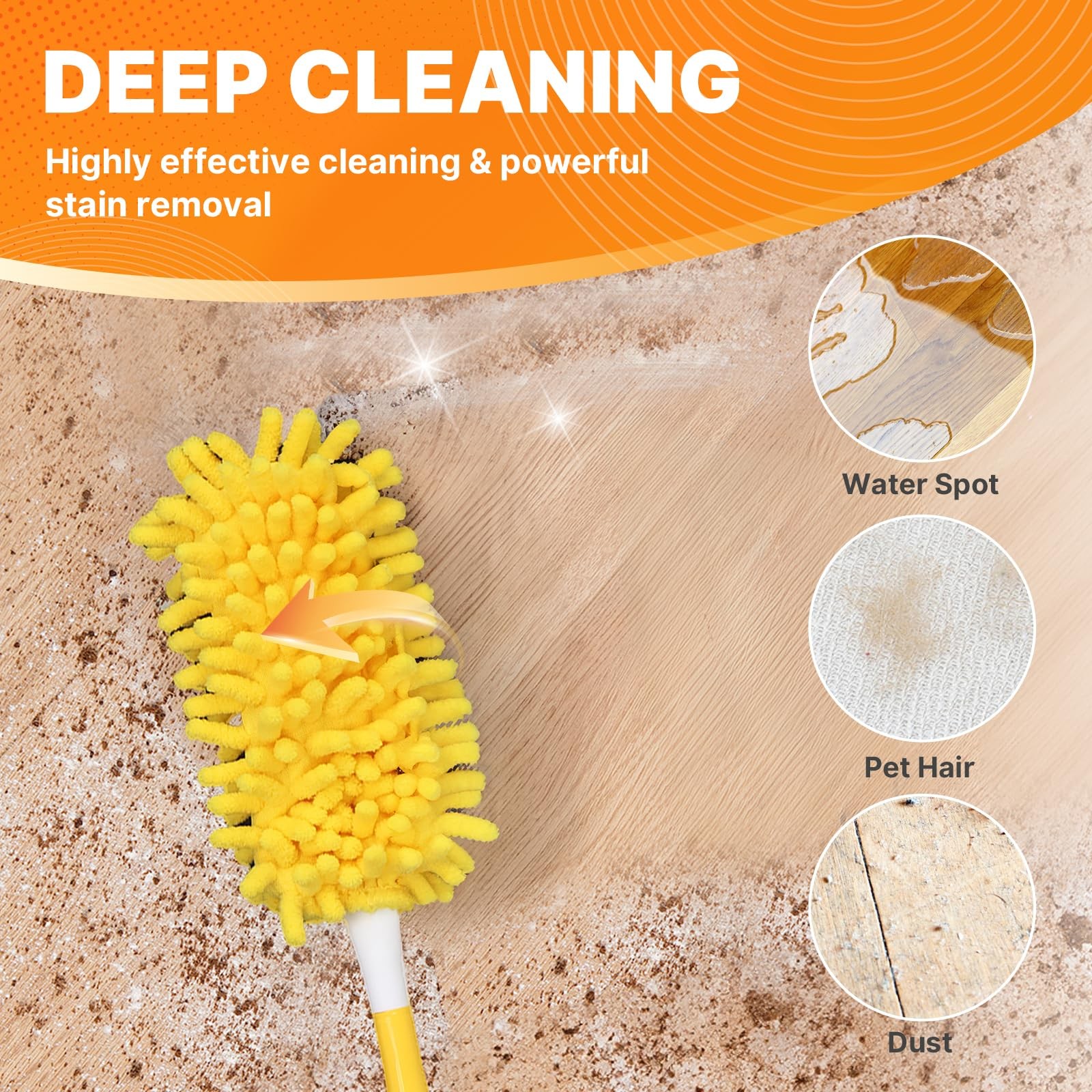 Reusable Duster Pads Compatible with Swiffer Hand Duster, 360 2 Pack (Yellow)