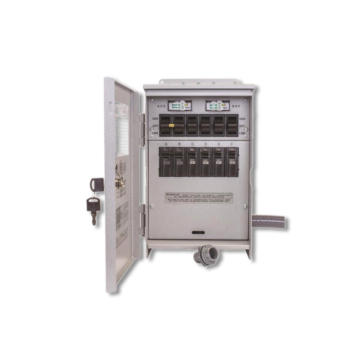 RELIANCE CONTROLS Transfer Switch 30A 125/250V 6 Circuit R306A