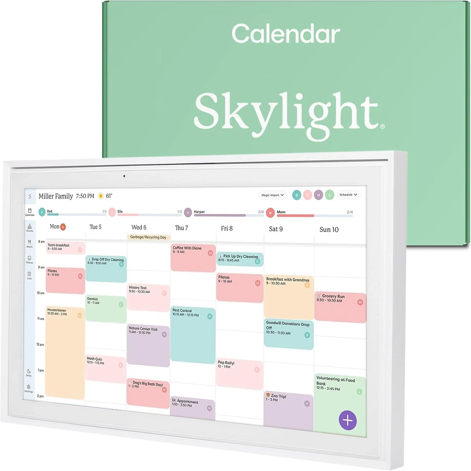 Skylight Calendar: 15-inch Wall Planner Digital Calendar & 15 – White (150EA)™