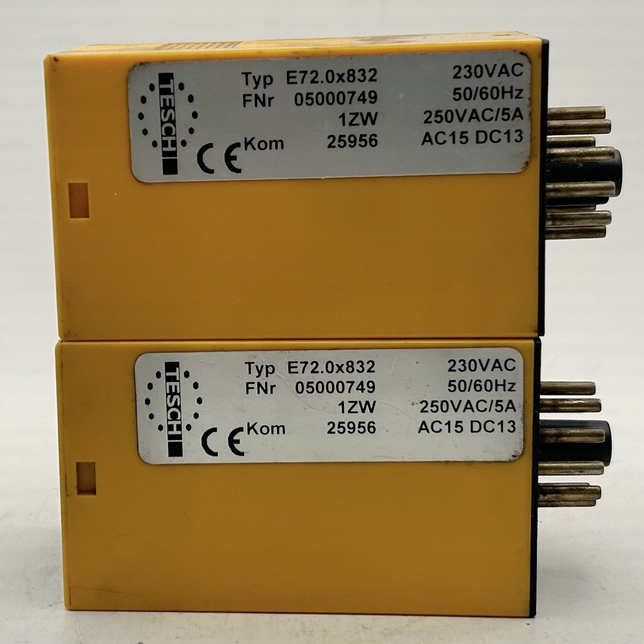 Tesch E72.0x832 230VAC 5A Time Relay *Lot of 2*