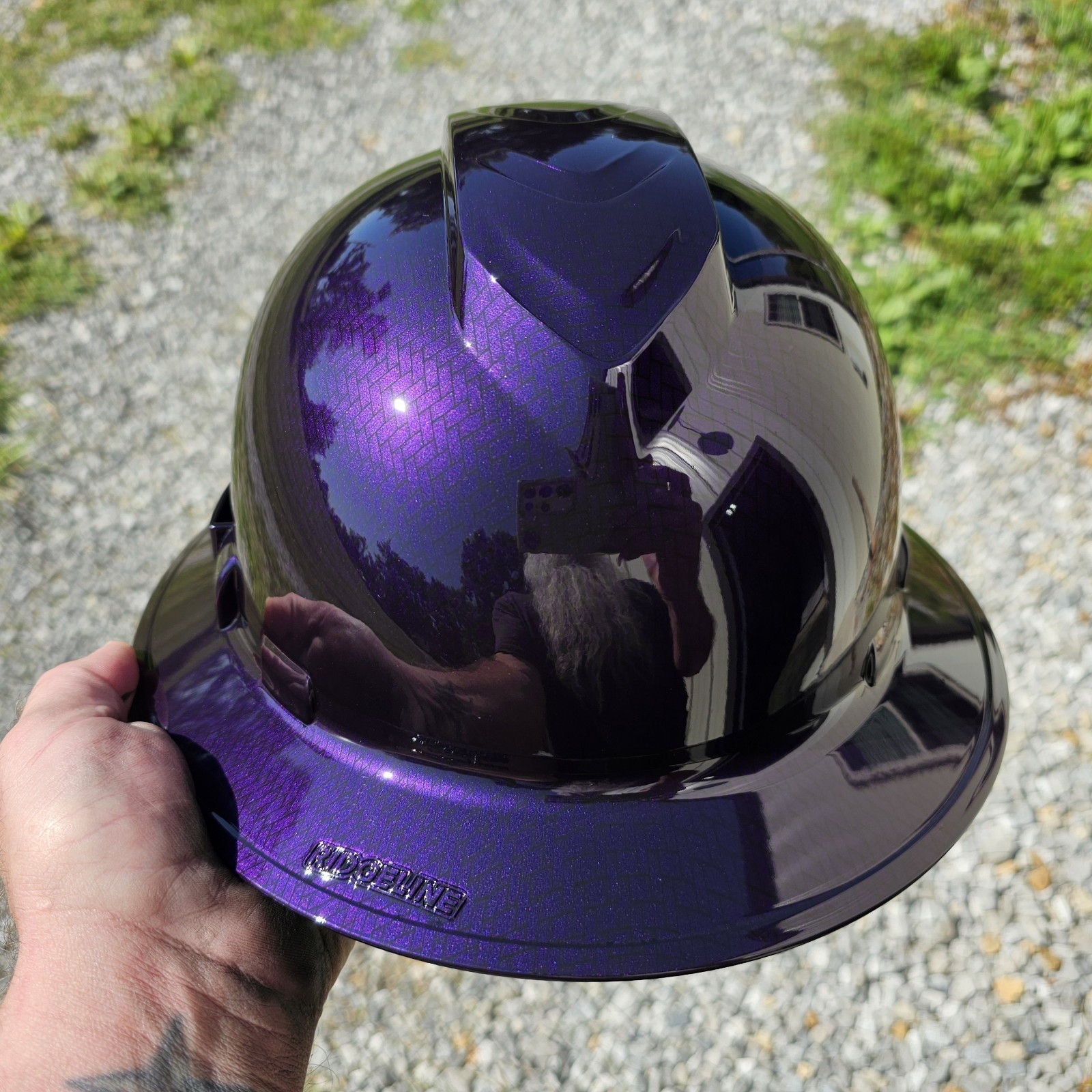 TYPE 2 FULL BRIM Hard Hat WITH FOAM custom hydro dipped , PLUM CRAZY PURPLE CF