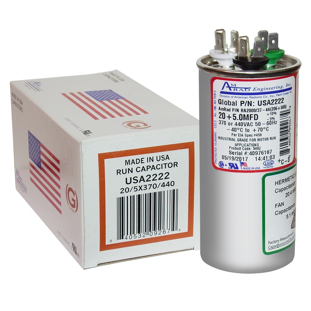 USA2222 20 + 5.0 MFD 370 or 440VAC 50-60 HZ # RA2000/37-44(206+505)