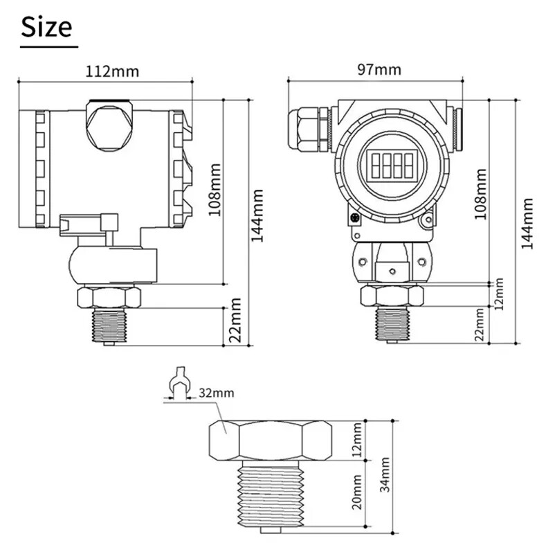4-20mA Digital Pressure Transducer Sensor 0-10Mpa 0-60Mpa EX-Proof Transmitter