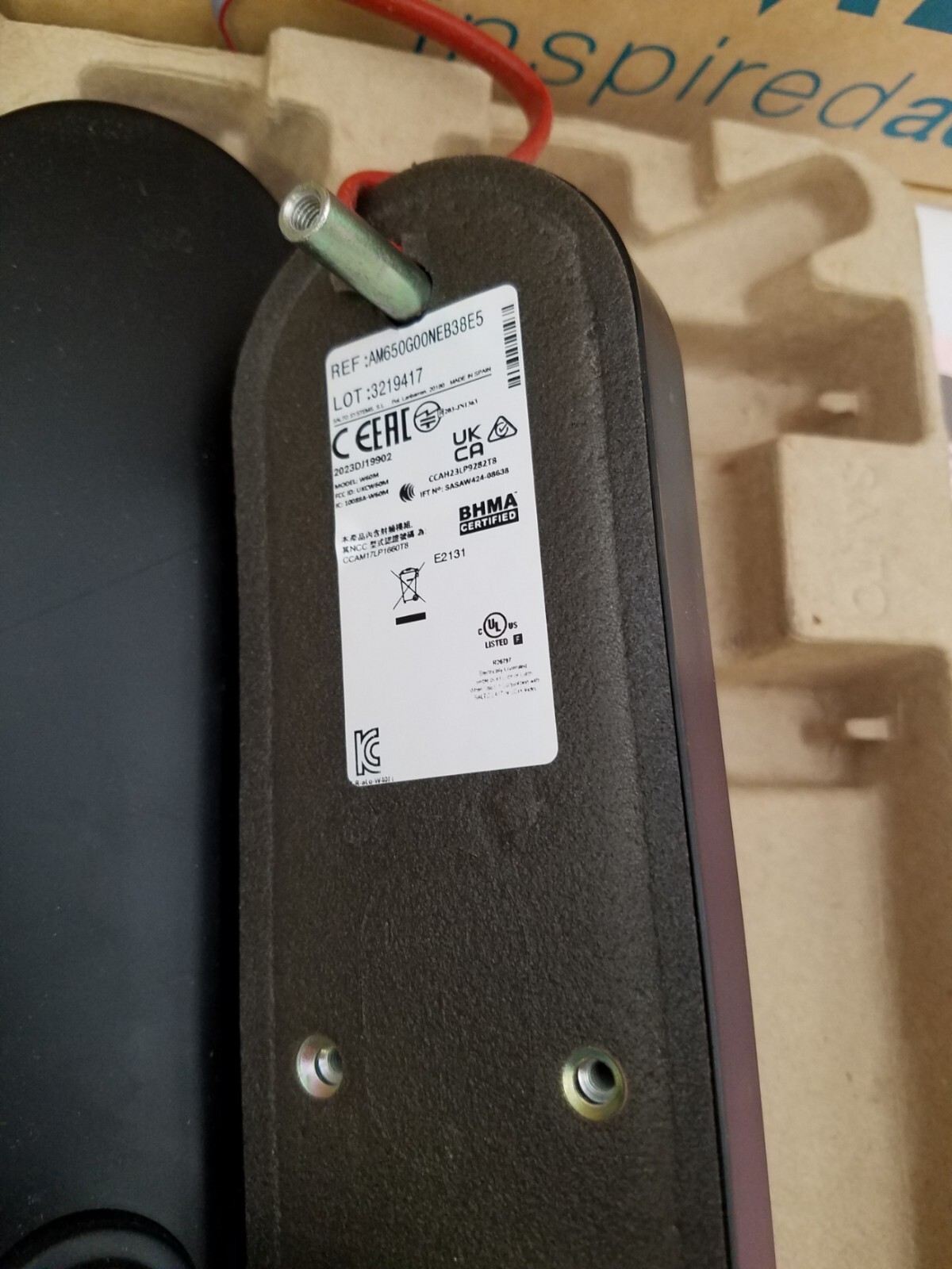 SALTO AM650G00NEB38E5 Electronic Lock / W60M Black (missing mounting screws)
