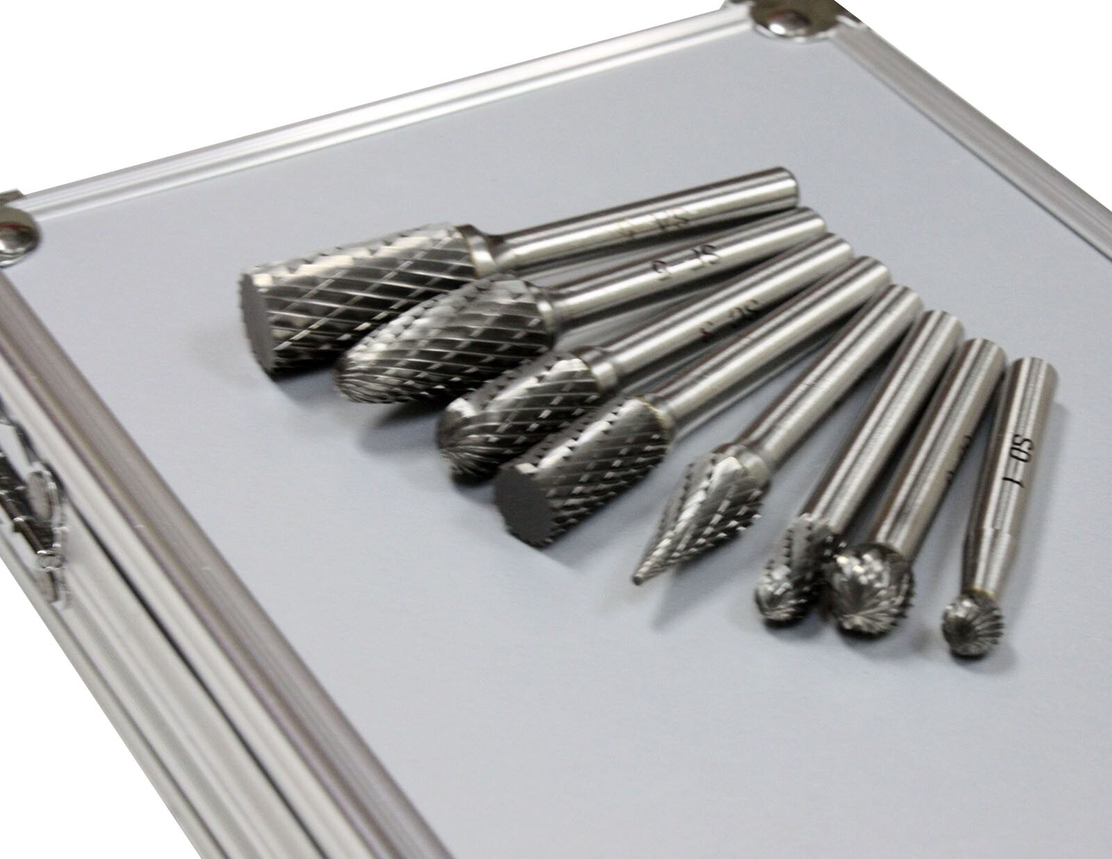 8pcs Double Cut Carbide Rotary Burr Set With Aluminum Case 1/4″ Shank