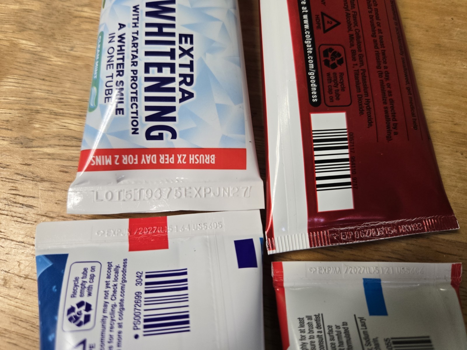 4 Tubes Multiple Brands Toothpast Exp 2027
