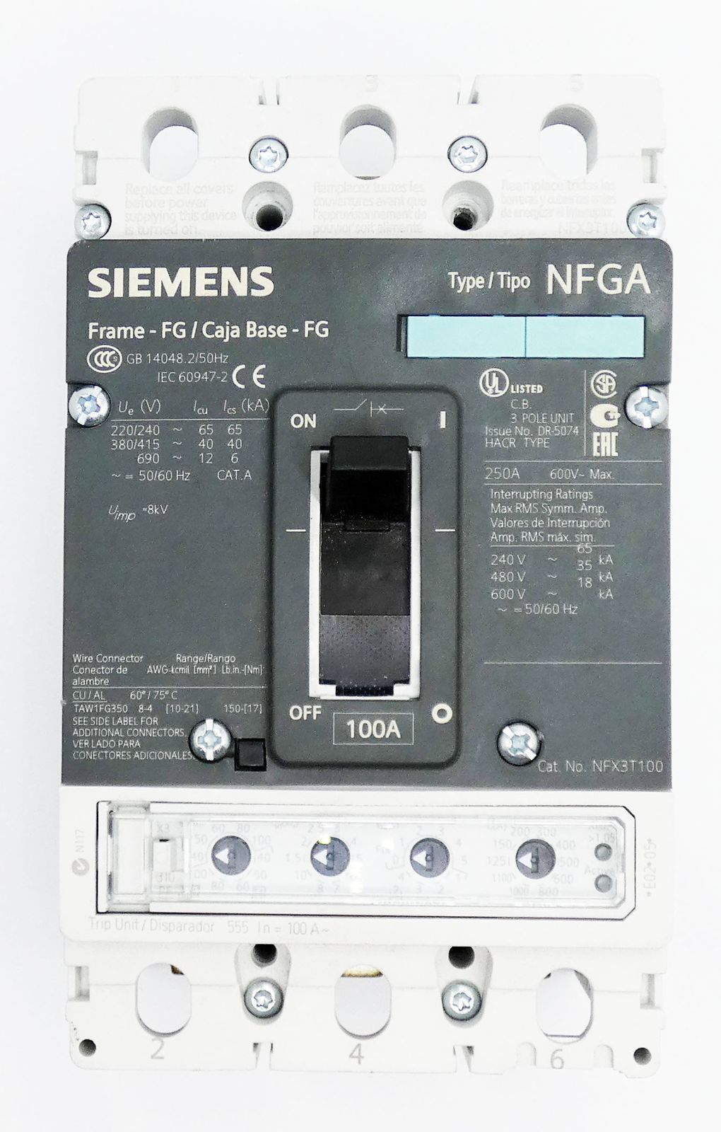 Siemens NFGA 3VL3110-1PE30-0AD1 + 3VL3125-3RR30-0AA0 + 3VL9310-6PE30 -used-