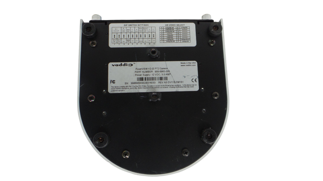 Vaddio PowerVIEW HD-22 PTZ Camera 998-6960-000 -AS-IS- Free Shipping
