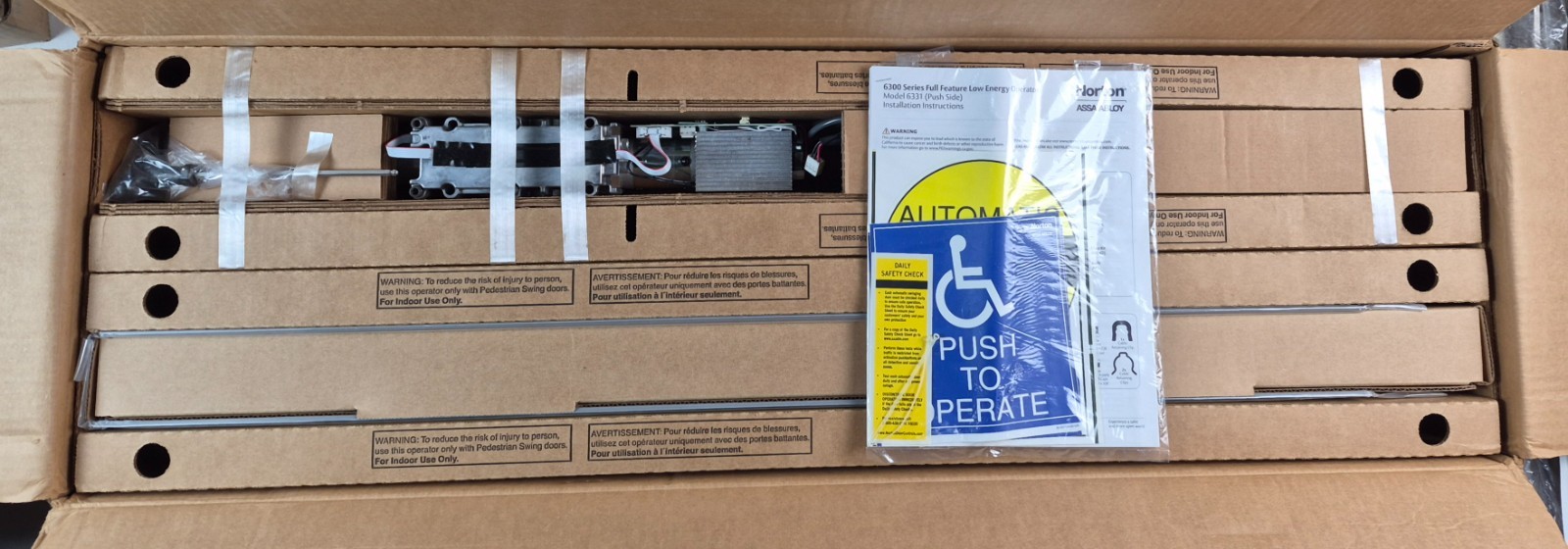 Norton Assa Abloy 6331 689 Low Energy Door Operator, Push Side, Aluminum Finish
