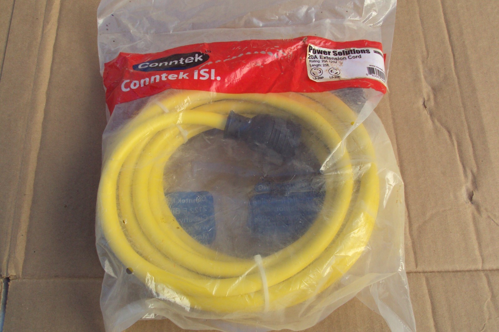 Conntek ISI Power Solutions Extension Cord 20A 125V 25 Foot with L5-20P, L5-20R