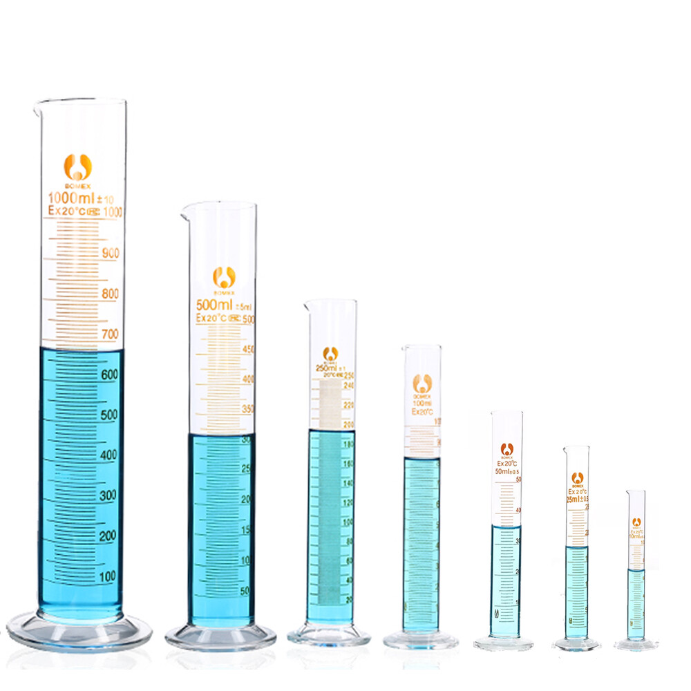 Graduated Glass Cylinder 10/20/25/50/100/500/1000ml Test Jar For Lab Fast Ship