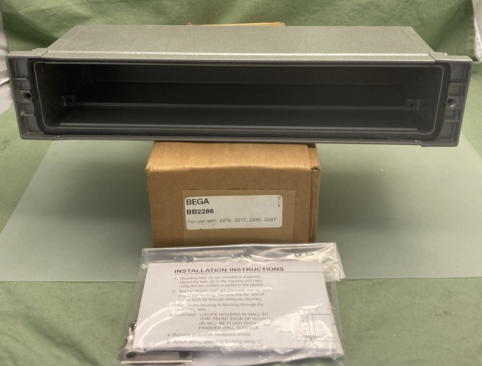 NEW BEGA BB2286 RECESSED LIGHTING HOUSING USED W/ 2216,2217,2286,2287