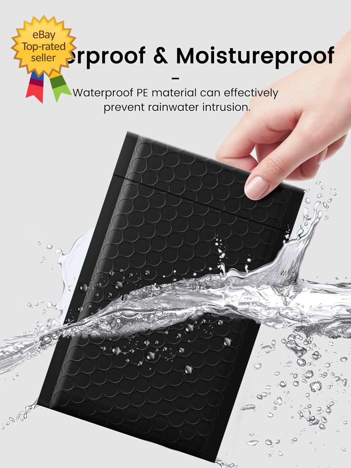 Black Bubble Mailers 4X8 Inches 50 Pack, Usable Size 4X7″ Bubble Envelopes for S